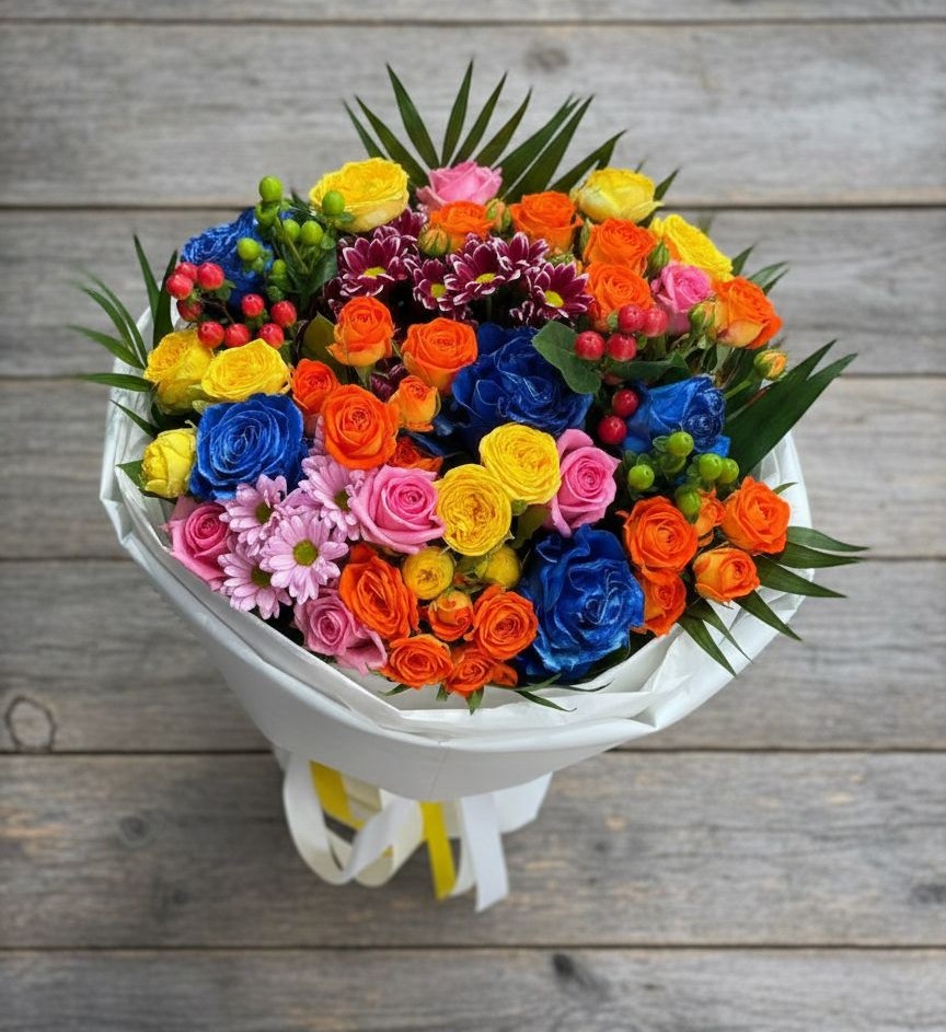 Букет цветов из: Розы и Хризантемы в Сольвычегодске