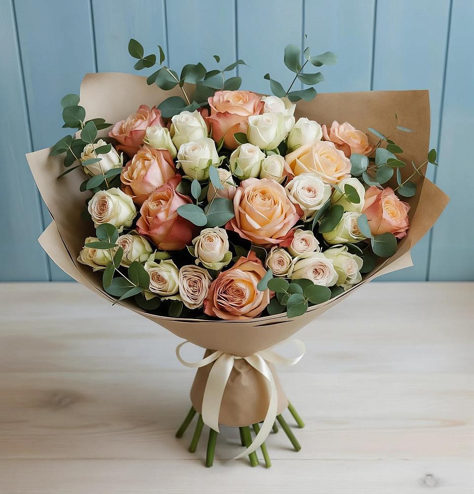 Букет цветов из: Альстромерии и Розы в Сольвычегодске