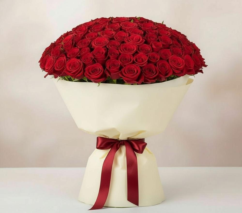 Букет 101 Красная роза Милано в Сольвычегодске