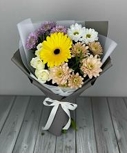 Букет цветов из:  Розы, Герберы и Хризантемы в Сольвычегодске