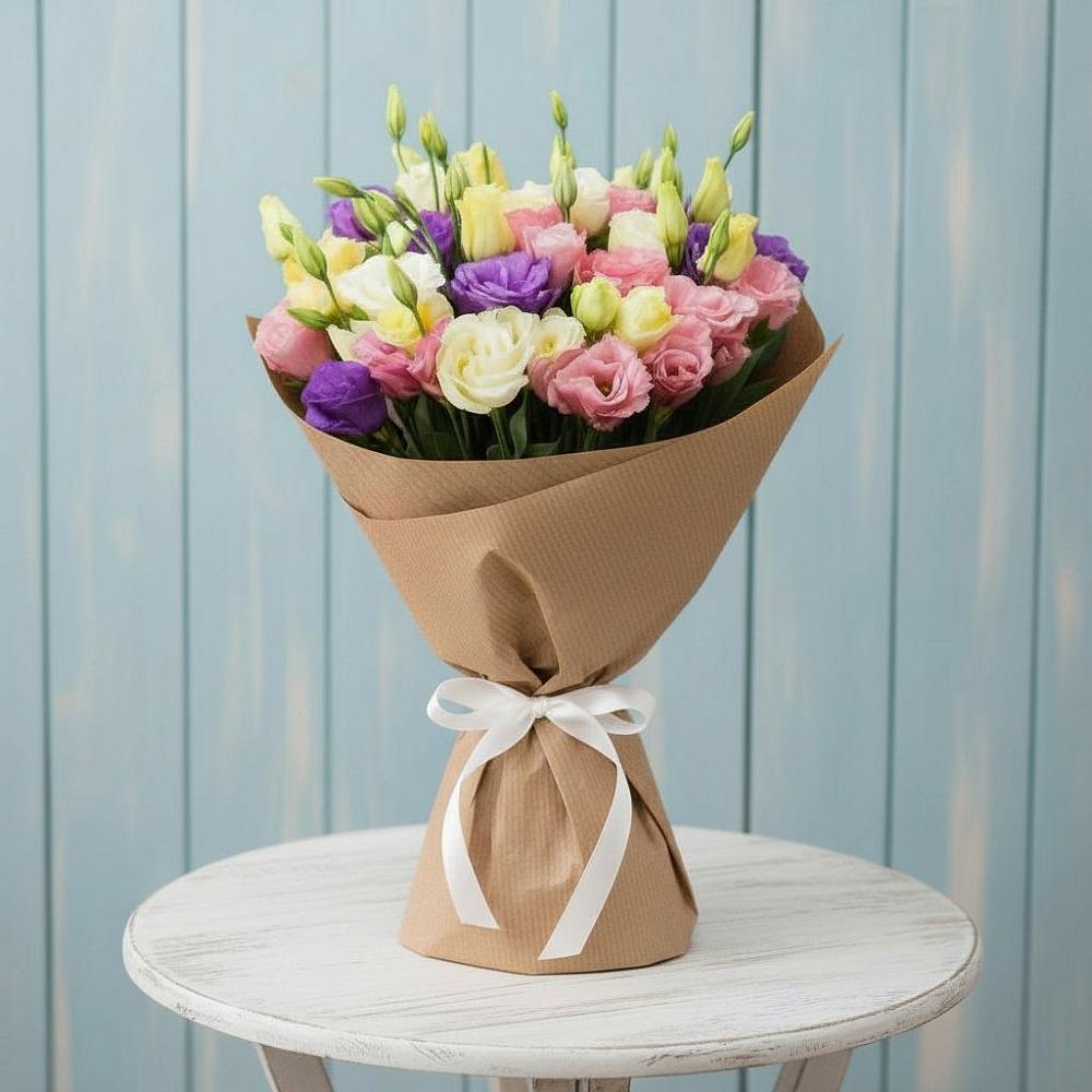 Букет цветов из: Лизиантусы в Сольвычегодске