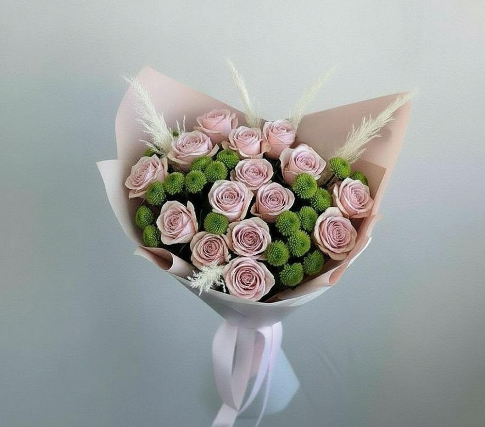 Букет цветов из: Розы и Хризантемы в Сольвычегодске