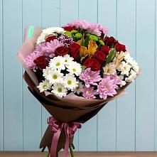 Букет цветов из:  Розы, Хризантемы и Альстромерии #REPLACE_PRED# Сольвычегодске