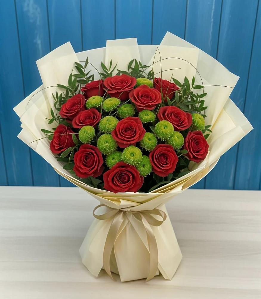 Букет цветов из: Розы и Хризантемы в Сольвычегодске